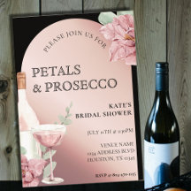 Petals & Prosecco Zwart & Roos Goud Vrijgezellenfe