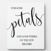 Petals trouwbord Tabletop Plaque met Easel Fotoplaat (Voorkant)