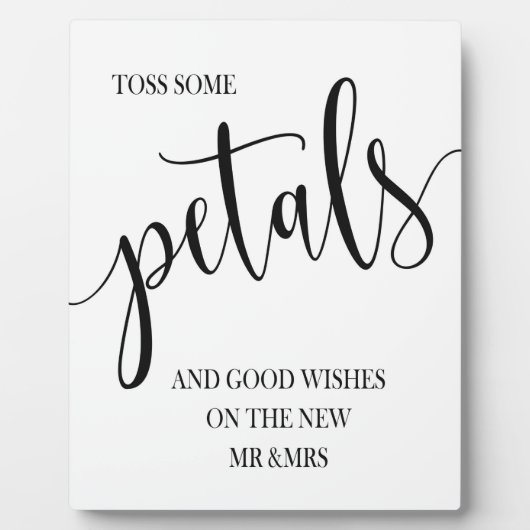 Petals trouwbord Tabletop Plaque met Easel Fotoplaat (Voorkant)