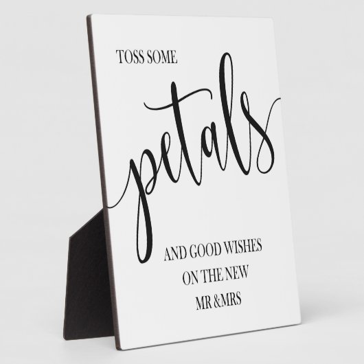 Petals trouwbord Tabletop Plaque met Easel Fotoplaat (Zijkant)