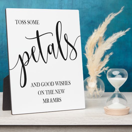 Petals trouwbord Tabletop Plaque met Easel Fotoplaat (Zijkant)