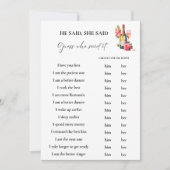 Petals zei hij dat ze Vrijgezellenfeest Game Kaart (Voorkant)