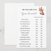 Petals zei hij dat ze Vrijgezellenfeest Game Kaart (Voorkant / Achterkant)