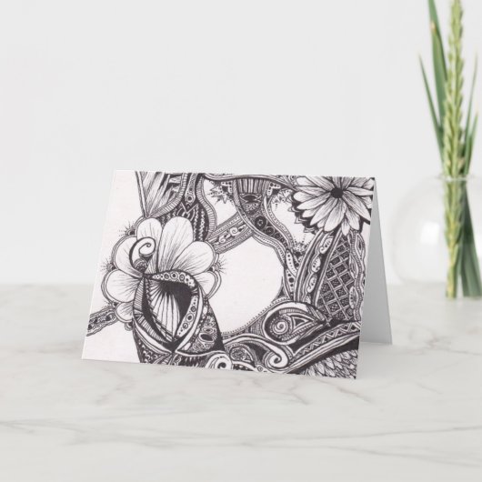 Petals Zig-Zags en Stippen Notecard Kaart (Voorkant)