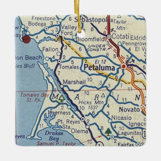 Petaluma CA Keramisch Ornament (Voorkant)