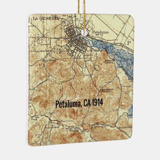 Petaluma CA  map Keramisch Ornament (Rechts)