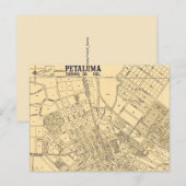 Petaluma CA Vintage Map Postcard Briefkaart (Voorkant / Achterkant)