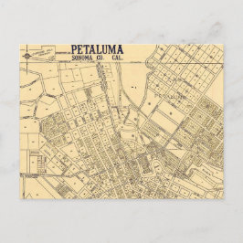 Petaluma CA Vintage Map Postcard Briefkaart