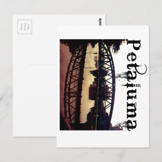 Petaluma California Briefkaart (Voorkant / Achterkant)