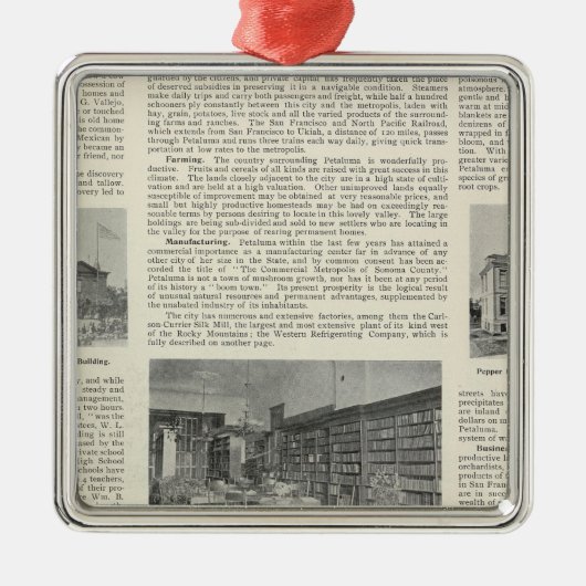 Petaluma, Californië Metalen Ornament (Voorkant)