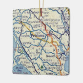 Petaluma Classic Map Keramisch Ornament (Links)