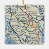 Petaluma Classic Map Keramisch Ornament (Voorkant)