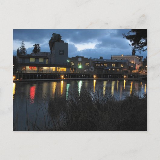 Petaluma Turning Basin bij nacht Briefkaart (Voorkant)