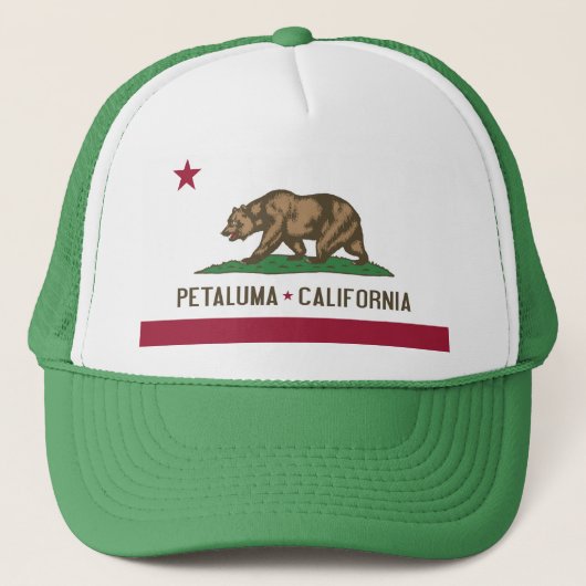 Petaluma: Vlag van Californië-Pet Trucker Pet (Voorkant)