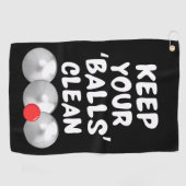 Pétanque Schoonmaakdoek in zwart Golfhanddoek (Horizontaal)