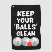 Pétanque Schoonmaakdoek in zwart Golfhanddoek (Voorkant)