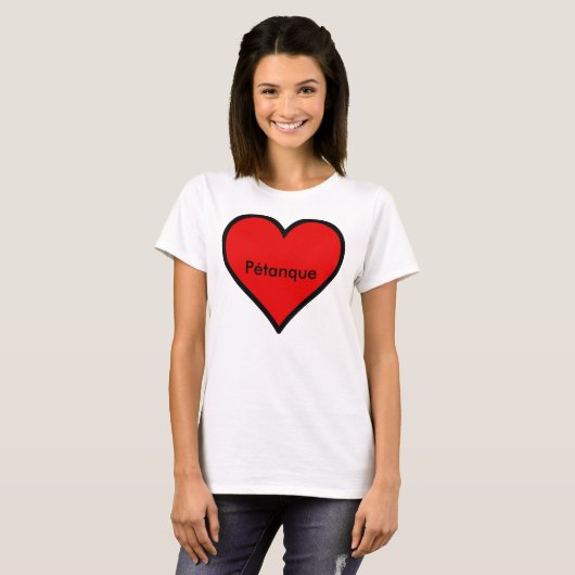 Petanque T-Shirt "Heart" (Voorkant volledig)