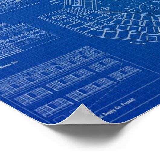 PETCO Park  Blueprint English Poster (Hoek)