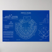 PETCO Park  Blueprint English Poster (Voorkant)