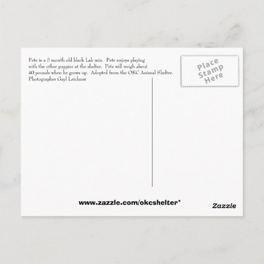 Pete Briefkaart (Achterkant)