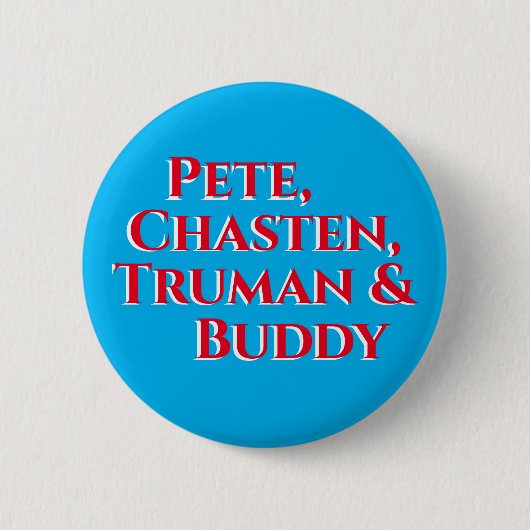 Pete, Chasten, Truman en Buddy Ronde Button 5,7 Cm (Voorkant)