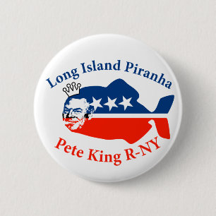 Pete King Long Island Piranha Ronde Button 5,7 Cm