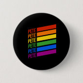 Pete LGBT Regenboog Ronde Button 5,7 Cm (Voorkant)