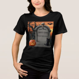 Pete Moss Halloween Headstone Humor Tri-Blend Shirt