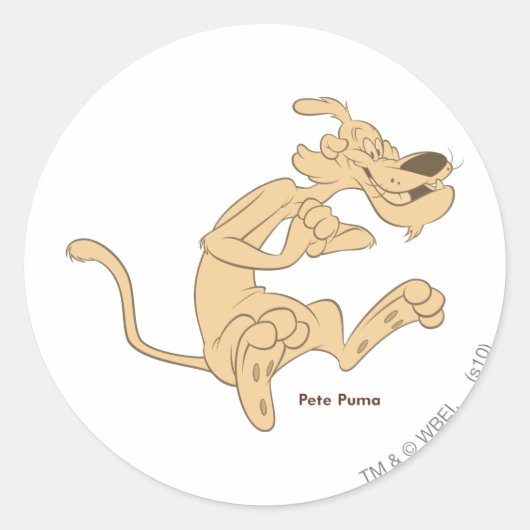 Pete Puma Opgewonden Ronde Sticker (Voorkant)