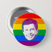 Pete Rainbow Stripes Ronde Button 7,6 Cm (Voorkant /achterkant)