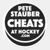 Pete Stauber Cheats At Hockey .com Stickers (Voorkant)