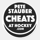 Pete Stauber Cheats At Hockey .com Stickers (Voorkant)