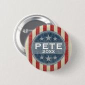 Pete -  sterren en strepen ronde button 5,7 cm (Voorkant /achterkant)