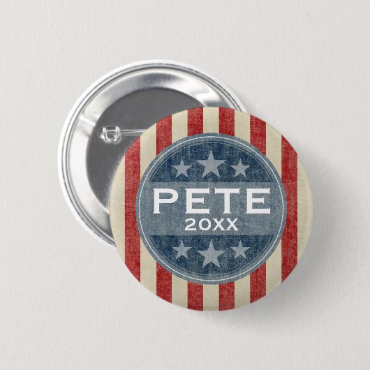 Pete -  sterren en strepen ronde button 5,7 cm (Voorkant /achterkant)