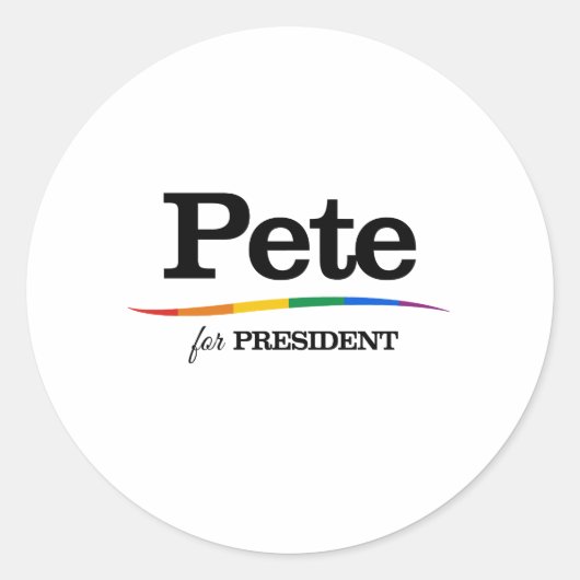 Pete voor President Ronde Sticker (Voorkant)