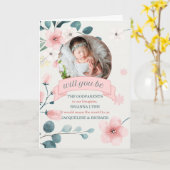 Peten Verzoek Perzikbloesem met Foto Kaart (Gele Bloem)