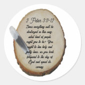 Peter 3: 11-12 ronde sticker (Voorkant)