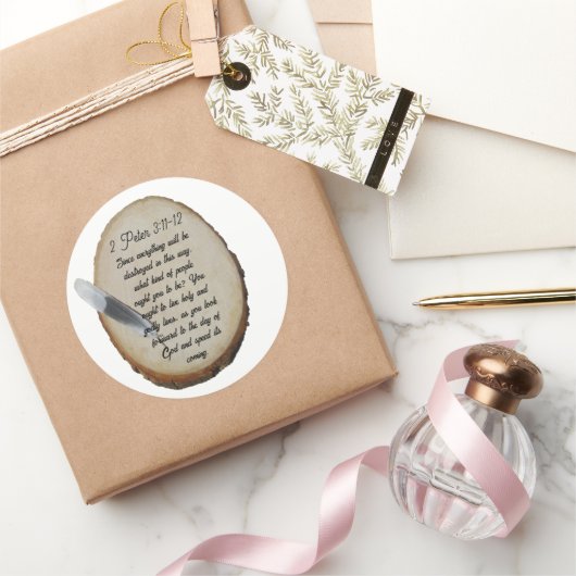 Peter 3: 11-12 ronde sticker (Geschenken)