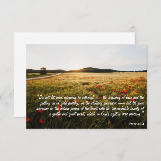 Peter 3:3-4 Bijbelvrouwen Verse Bedankkaart (Voorkant / Achterkant)