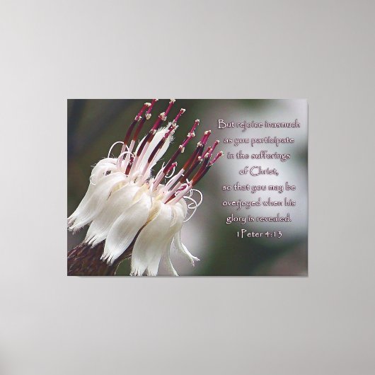 Peter 4:13 Inspirerend Floral Canvas Afdruk (Voorkant)