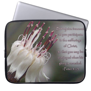Peter 4:13 Inspirerend Floral Laptop Sleeve