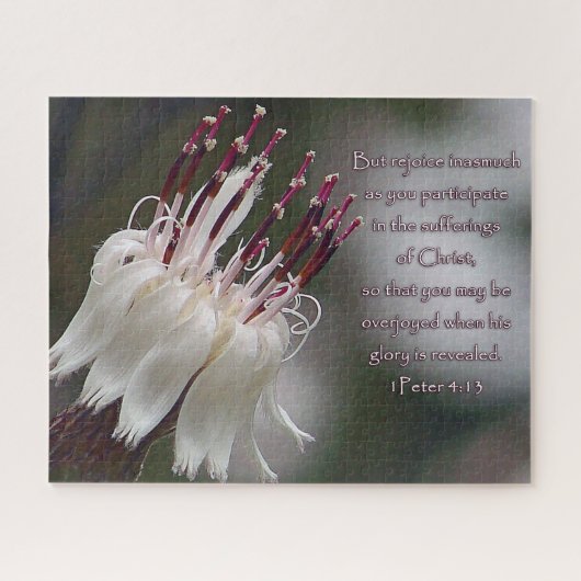 Peter 4:13 Inspirerend Floral Legpuzzel (Horizontaal)