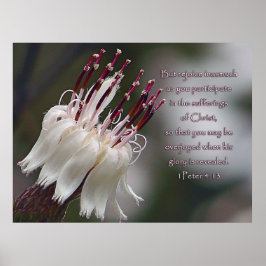 Peter 4:13 Inspirerend Floral Poster
