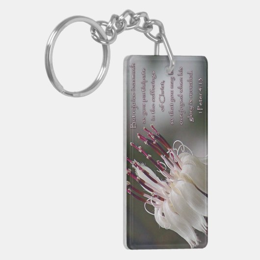 Peter 4:13 Inspirerend Floral Sleutelhanger (Voorkant Links)
