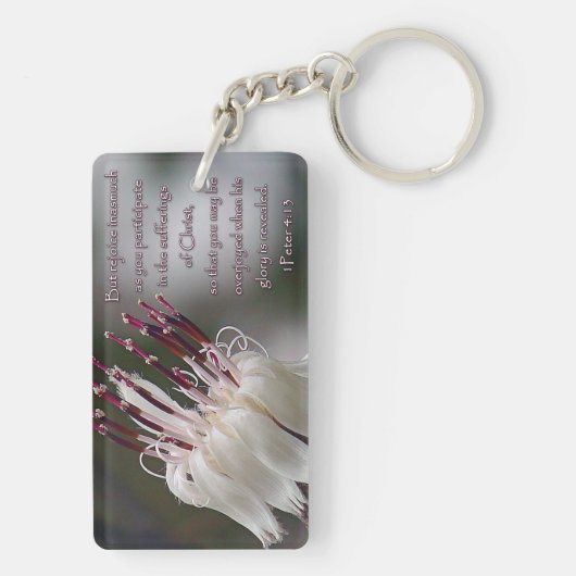 Peter 4:13 Inspirerend Floral Sleutelhanger (achterkant)