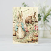 Peter and Benjamin Gather Onions by Beatrix Potter Bedankkaart (Staand voorkant)