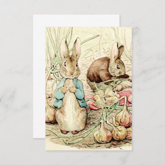 Peter and Benjamin Gather Onions by Beatrix Potter Bedankkaart (Voorkant / Achterkant)