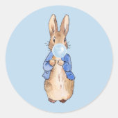 Peter Bblaast een Blauwe Bubbelgom Ronde Sticker (Voorkant)