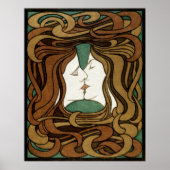 Peter Behrens Kus Liefde Abstract Art Nouveau Poster (Voorkant)