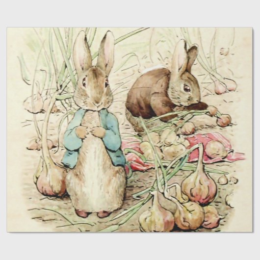 Peter & Benjamin Gather Onions by Beatrix Potter Cadeaupapier (Vlak)